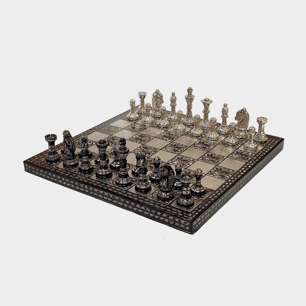 StoneKraft Collectible Brass Board Chess Game Board Set With 100% Brass Pieces Chessmen Coins